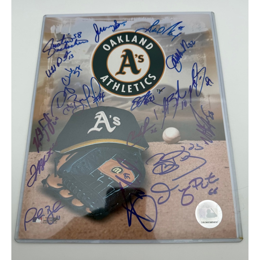 Oakland Athletics Multi-Signed 8x10 MLB Authenticated 2006 Spring Roster Photo